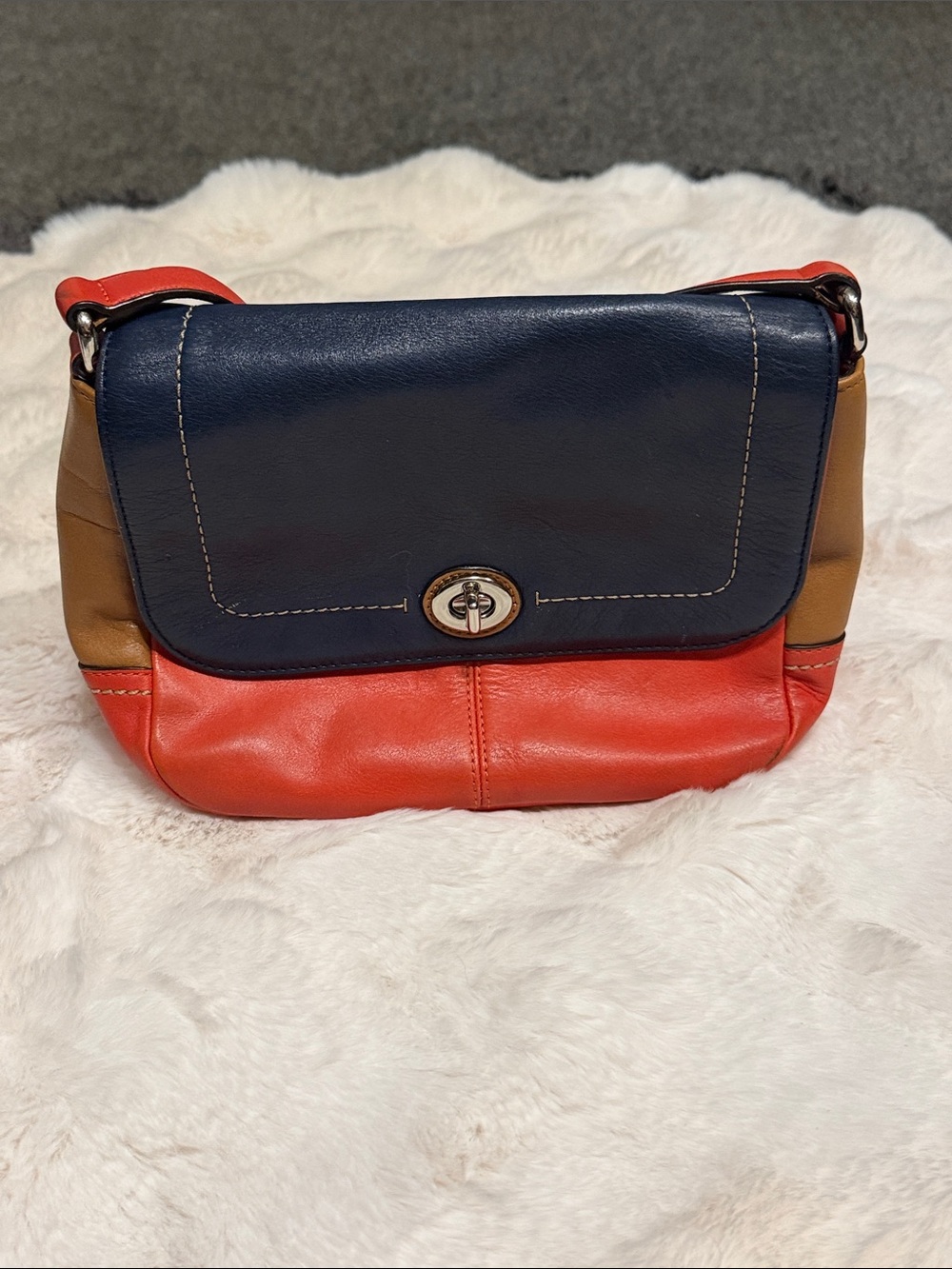 2013 Coach Park Color Block Leather Crossbody bag
